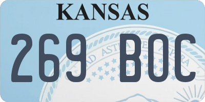 KS license plate 269BOC