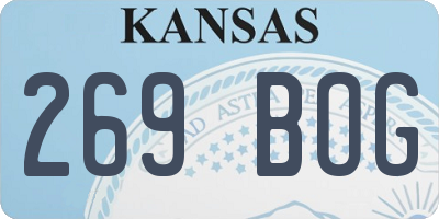 KS license plate 269BOG