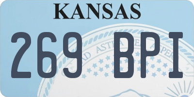 KS license plate 269BPI