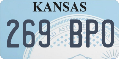 KS license plate 269BPO