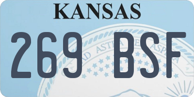 KS license plate 269BSF