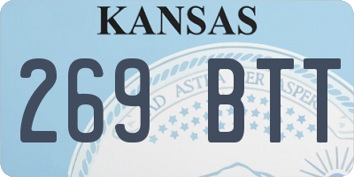 KS license plate 269BTT