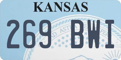 KS license plate 269BWI