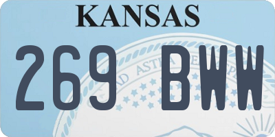 KS license plate 269BWW