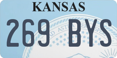 KS license plate 269BYS