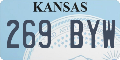 KS license plate 269BYW