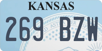 KS license plate 269BZW