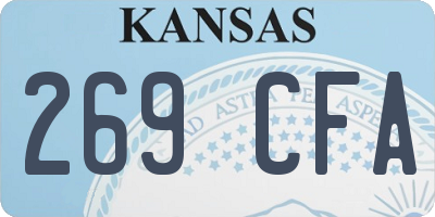 KS license plate 269CFA