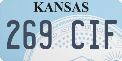 KS license plate 269CIF