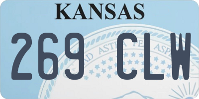 KS license plate 269CLW