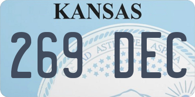 KS license plate 269DEC