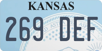 KS license plate 269DEF