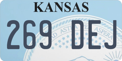 KS license plate 269DEJ