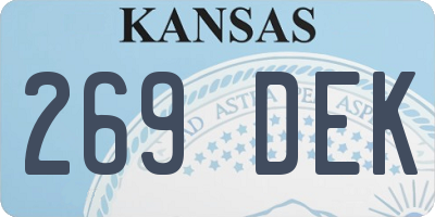 KS license plate 269DEK