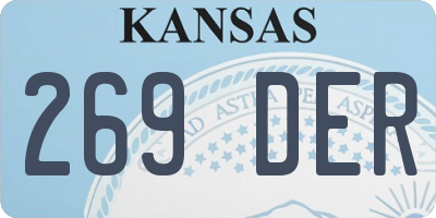 KS license plate 269DER