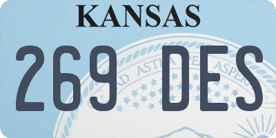 KS license plate 269DES