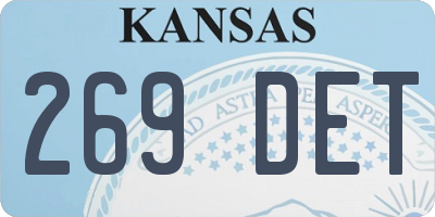 KS license plate 269DET