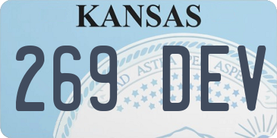 KS license plate 269DEV