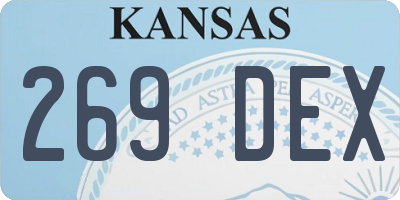 KS license plate 269DEX