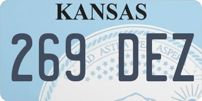KS license plate 269DEZ