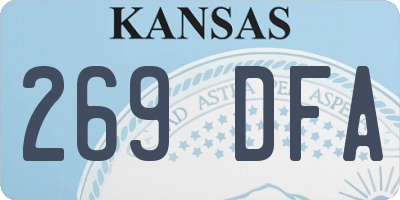 KS license plate 269DFA