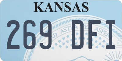 KS license plate 269DFI