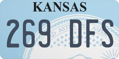 KS license plate 269DFS
