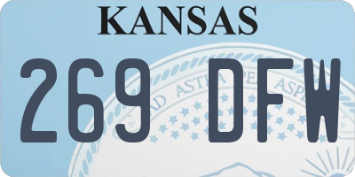 KS license plate 269DFW