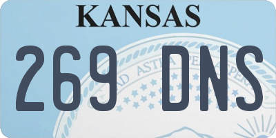 KS license plate 269DNS