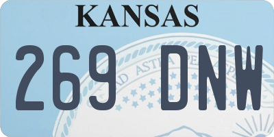 KS license plate 269DNW