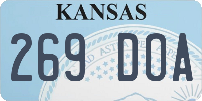 KS license plate 269DOA