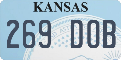 KS license plate 269DOB