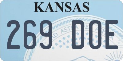 KS license plate 269DOE