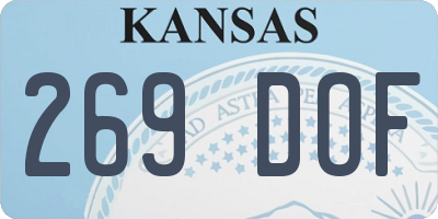 KS license plate 269DOF