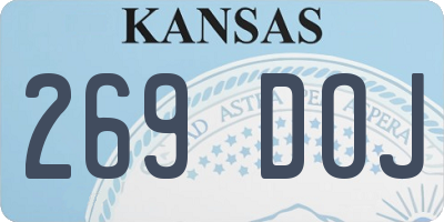KS license plate 269DOJ