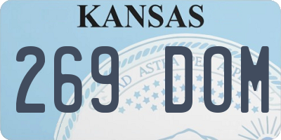 KS license plate 269DOM