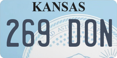 KS license plate 269DON