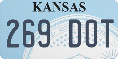 KS license plate 269DOT