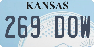 KS license plate 269DOW