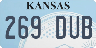 KS license plate 269DUB