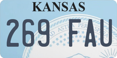 KS license plate 269FAU