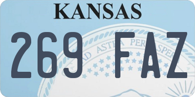 KS license plate 269FAZ