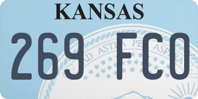 KS license plate 269FCO