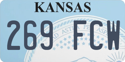 KS license plate 269FCW