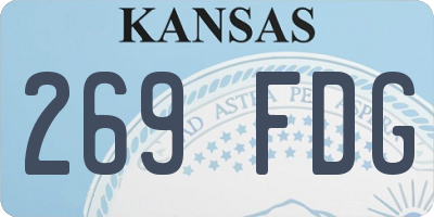 KS license plate 269FDG