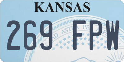KS license plate 269FPW