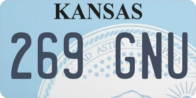 KS license plate 269GNU