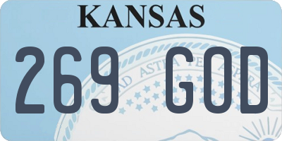 KS license plate 269GOD