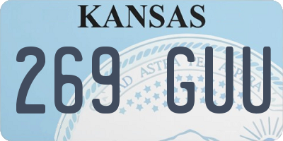 KS license plate 269GUU