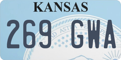 KS license plate 269GWA